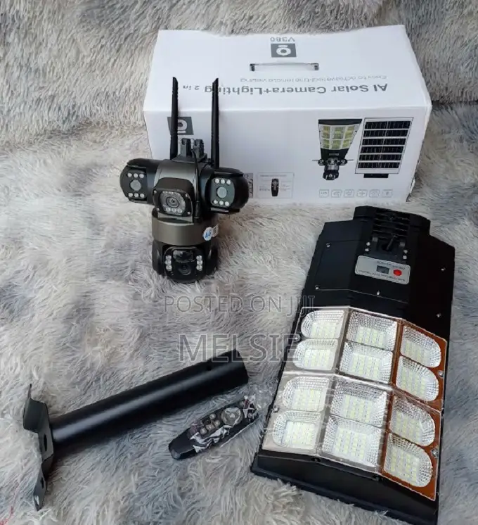 Ai Solar Camera + Lighting 2 in 1 V380 Pro With Energy Efficiency
