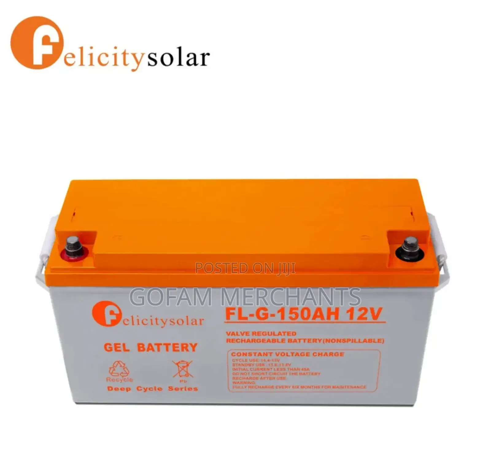 Felicity Solar Gel Maintenance Free Deep Cycle Battery 12v 150ah
