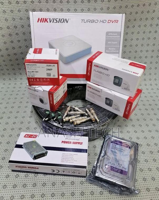4 Hikvision 2mp CCTV Security Kit With Remote Mobile Phone Viewing