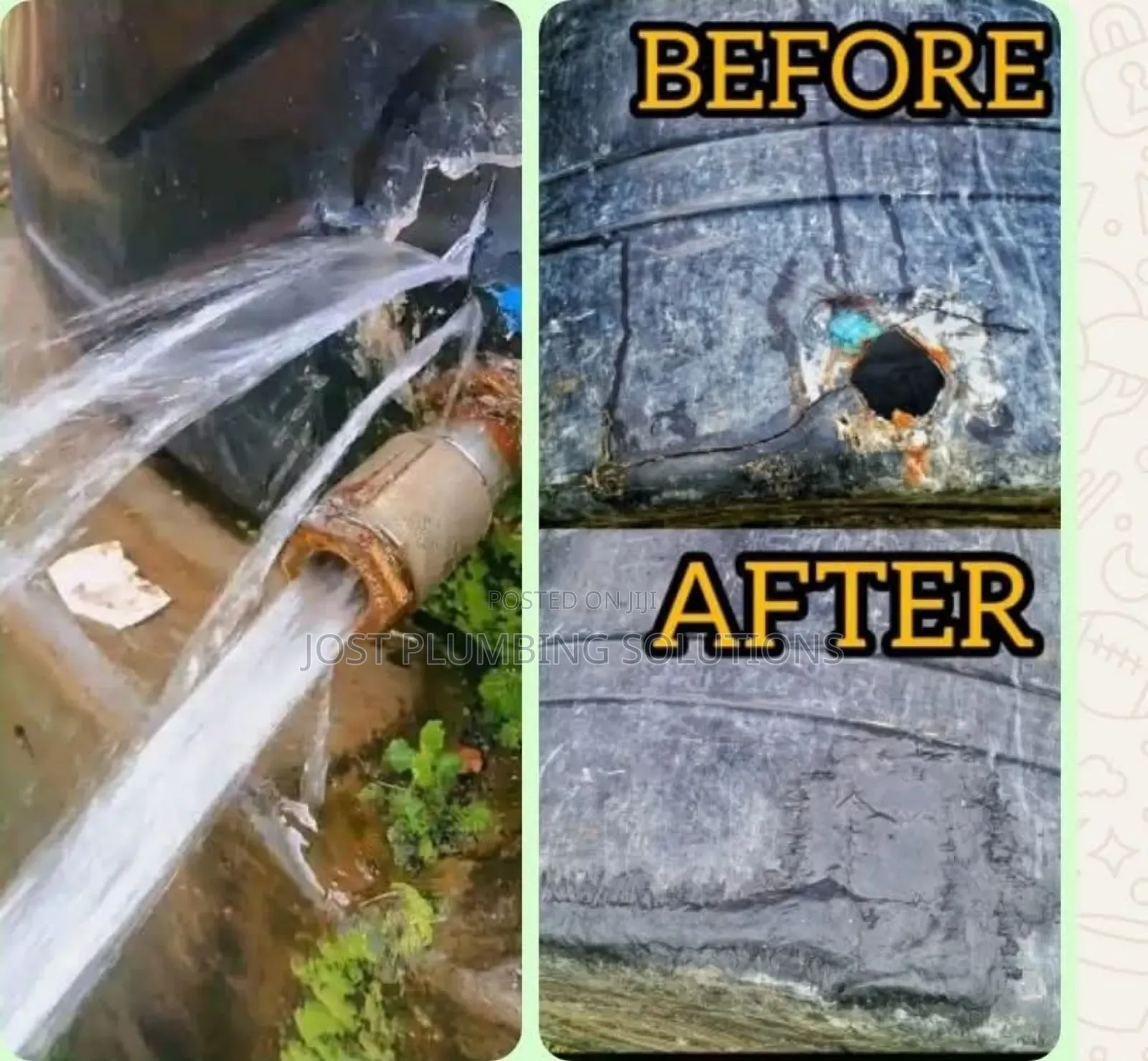 Cracked Plastic Water Tank Repair