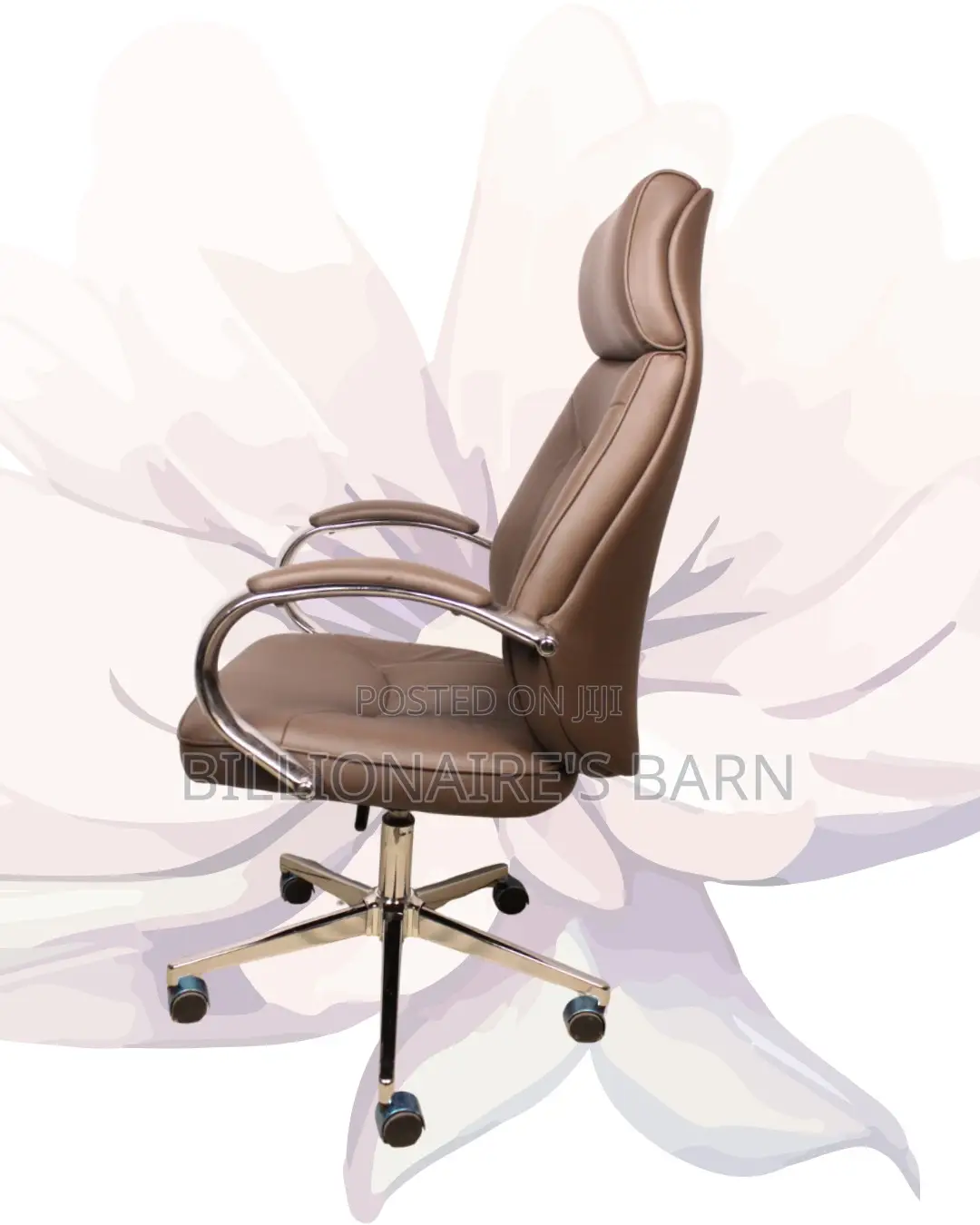 Space-Saving Leather Chair Brown Quiet-Roll | Top Seller in Kenya