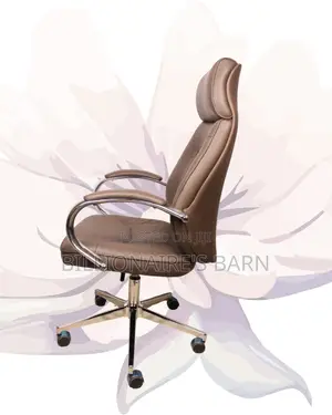 Space-Saving Leather Chair Brown Quiet-Roll | Top Seller in Kenya