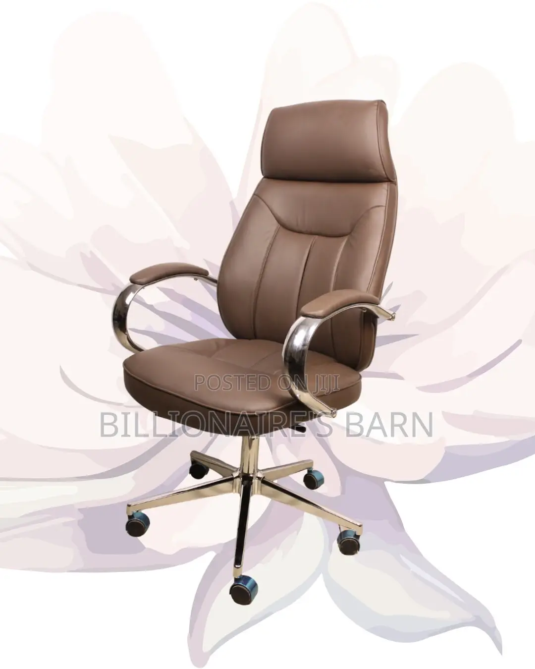 Space-Saving Leather Chair Brown Quiet-Roll | Top Seller in Kenya