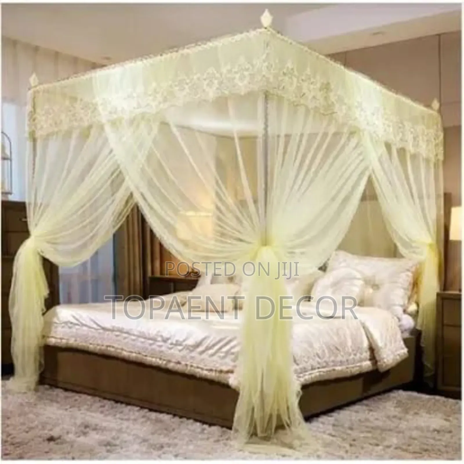 Cream 4by 6 4 Stand Sleep In Luxury Mosquito Net
