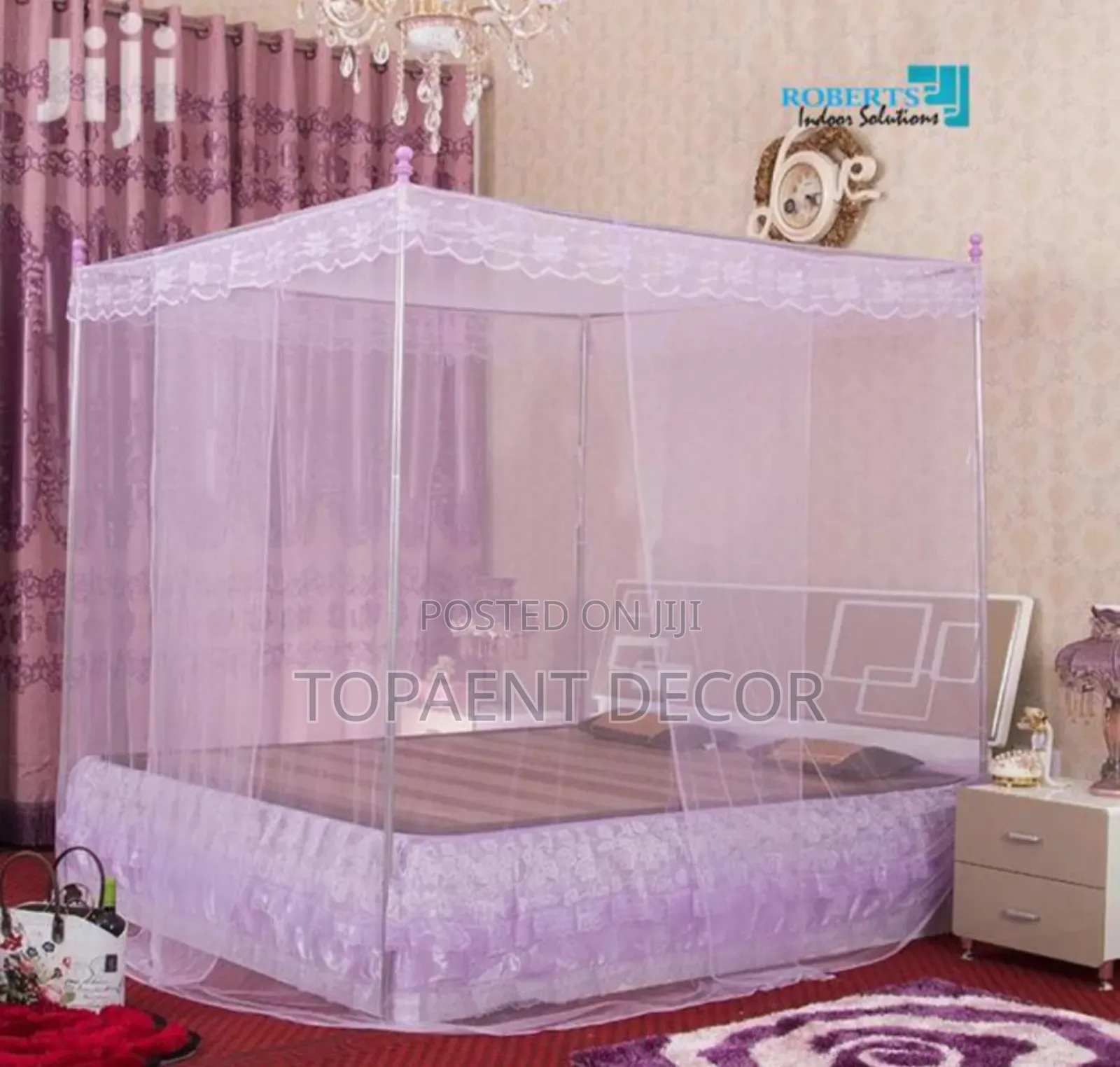 One Net,Endless Peaceful Nights With 4 By 6 Purple Mosquito Net