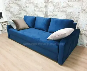 3-Seater in Navy Blue Fabric Sofa