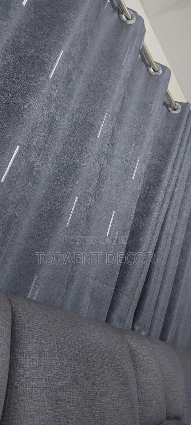 Grey With Minimal Patterns  Window Curtains - main view
