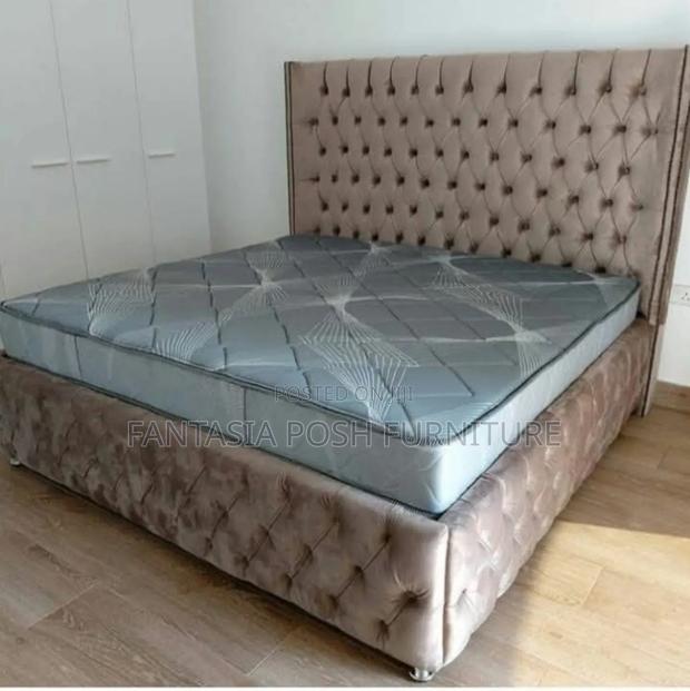 5x6 Button Tufted Chesterfield Bed Frame - main view