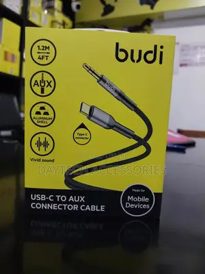Budi Dc131tx Type C to Aux Connector 1.2m Braided Cable