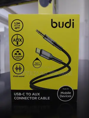 Budi Dc131tx Type C to Aux Connector 1.2m Braided Cable