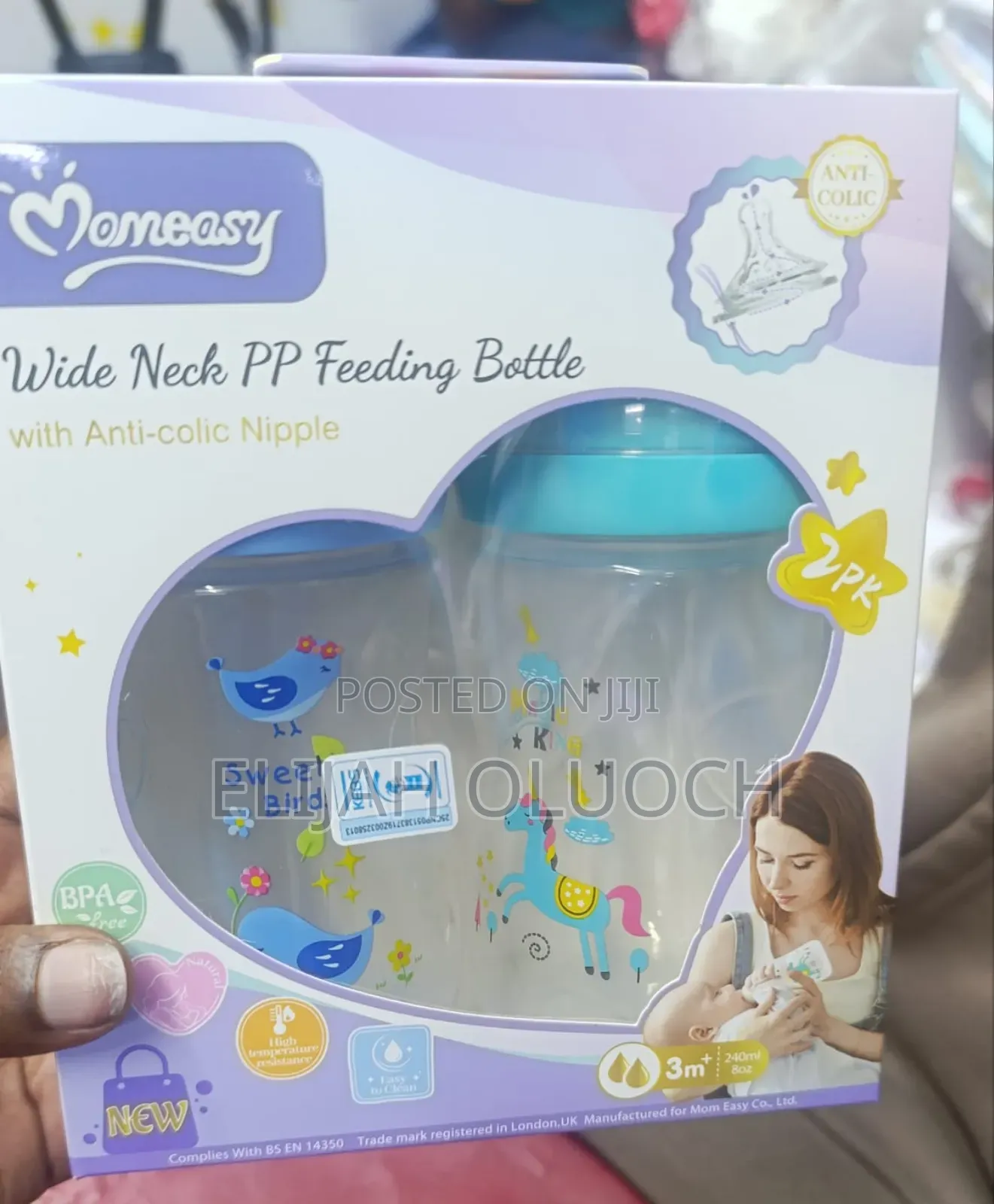 Momeasy Twin Pack Baby Feeding Bottles