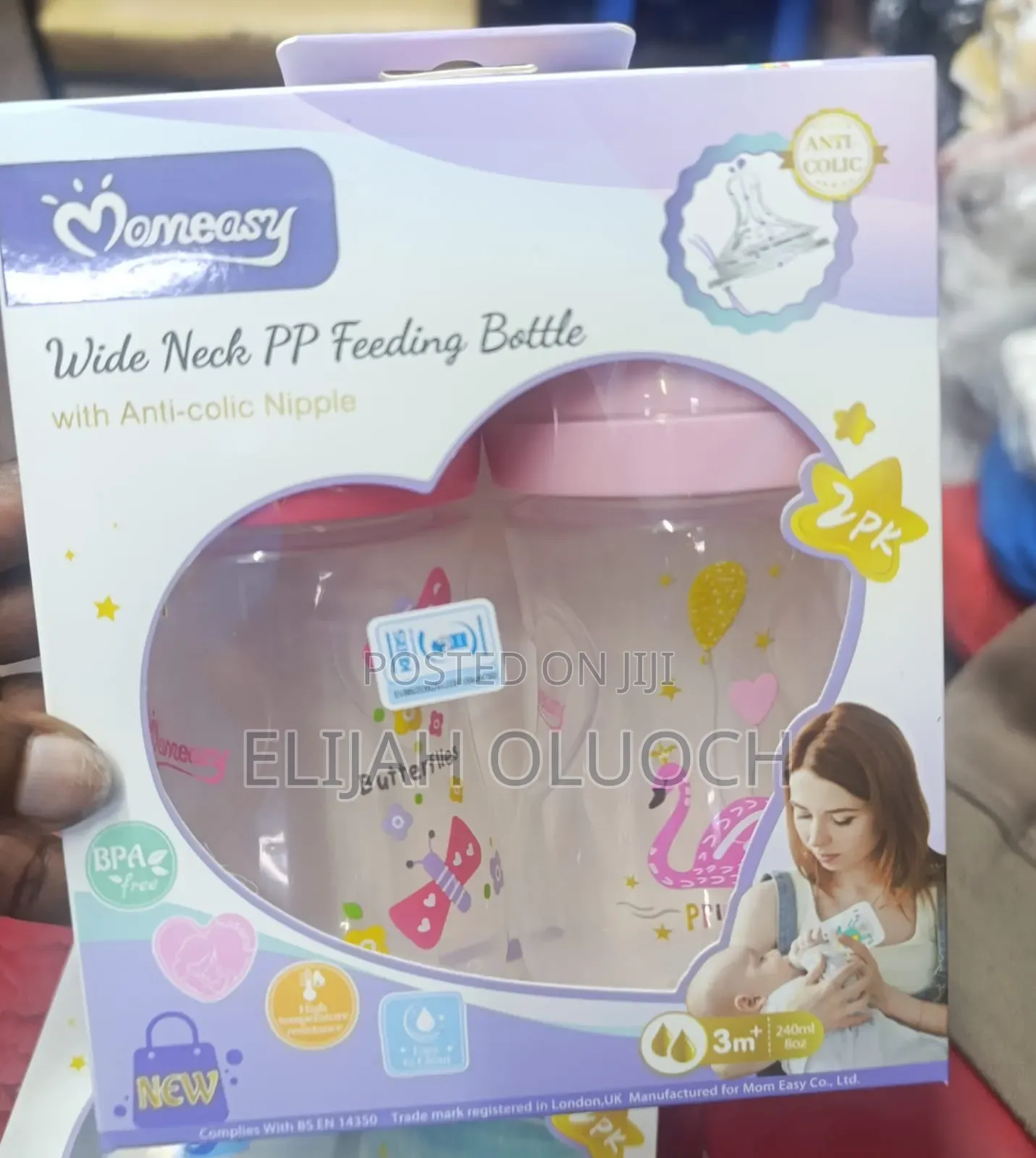 Momeasy Twin Pack Baby Feeding Bottles