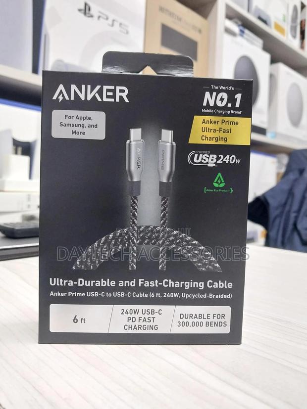 Anker Prime Usb C to Usb C Cable, 240w Fast Charging Cord 1.8m.