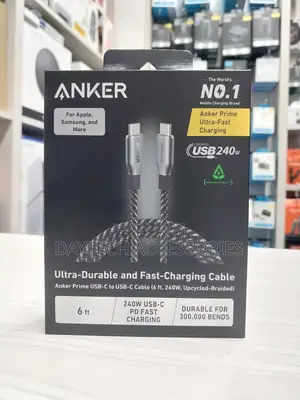 Anker Prime Usb C to Usb C Cable, 240w Fast Charging Cord 1.8m.