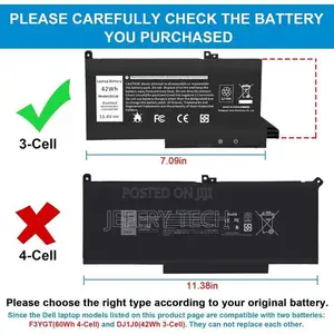 Dj1j0 Laptop Battery for Dell Latitude 12 7280 7290 E7280 E7290 13