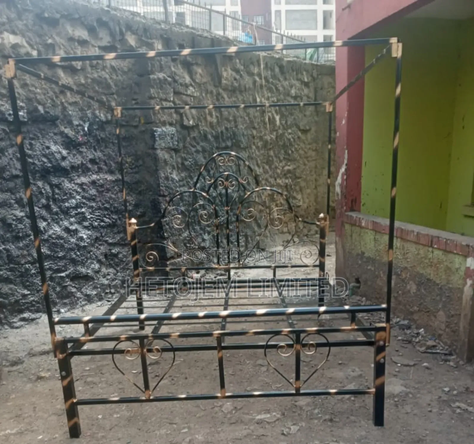 Strong Metallic Bed 5x6 With Mosquito Net Bars – Huruma Available
