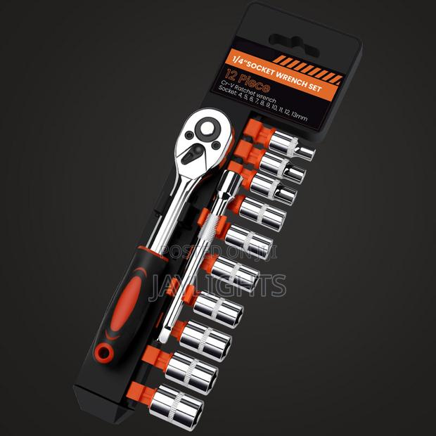 12pcs 3/8" Dr. Socket Set 72 Tooth Ratchet Wrench Set - main view