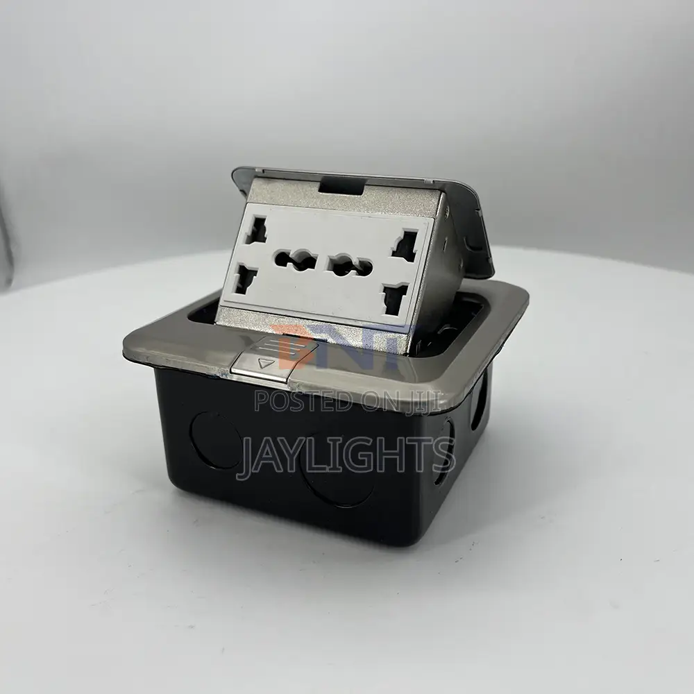 Office Stainless Steel Floor Socket With Pop-Up Ground