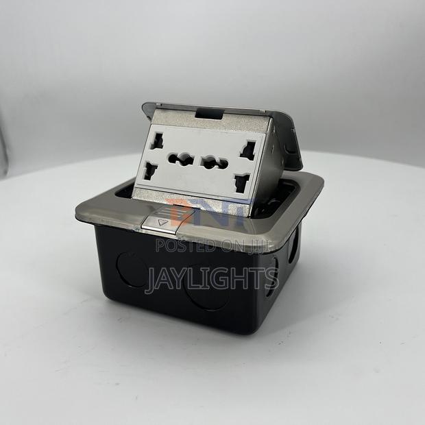 Office Stainless Steel Floor Socket With Pop-Up Ground