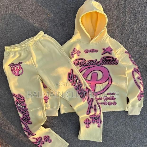 Mens Hooded Sweatshirt and Drawstring Wide Leg Pants Set - thumbnail 9