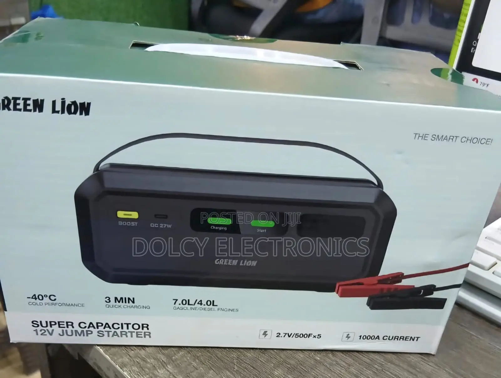 Green Lion Super Capacitor 12v Jump Starter - Black