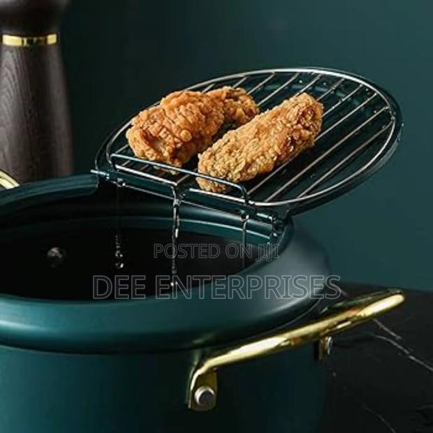 3.4l Frying Pot With Thermometer and Oil Drain Grill
