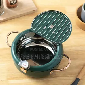 3.4l Frying Pot With Thermometer and Oil Drain Grill