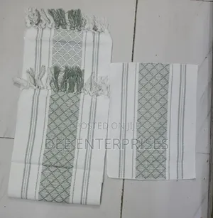 Braided Woven Textured Table Runner With Tassels + 6pcs Mats