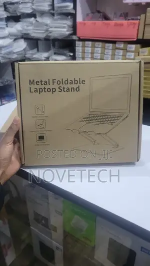 Laptop Stand, Ergonomic Adjustable Metallic Riser - Metallic Silver
