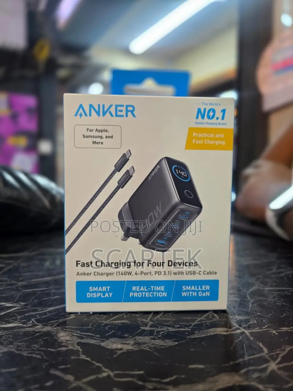Anker Charger(140w,4-ports,Pd 3.1)With Usb-c Cable