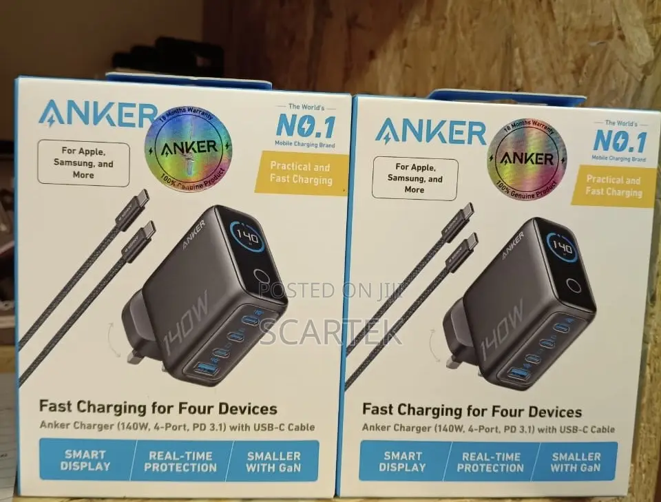 Anker Charger(140w,4-ports,Pd 3.1)With Usb-c Cable