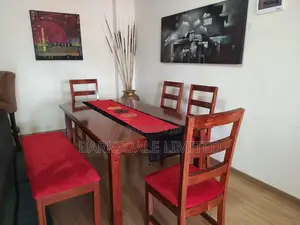 Wooden Dining Table and Chairs With Bench Mahogany