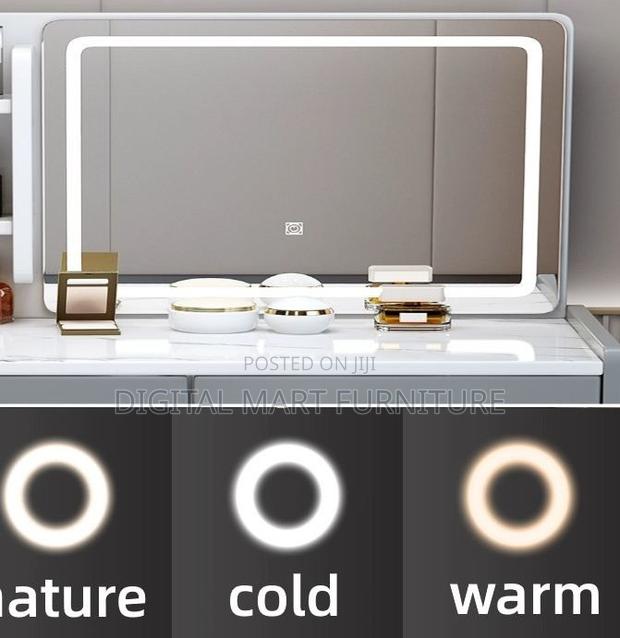 Dressing Table: Black Mirror Dressing Table for Beauty - thumbnail 2