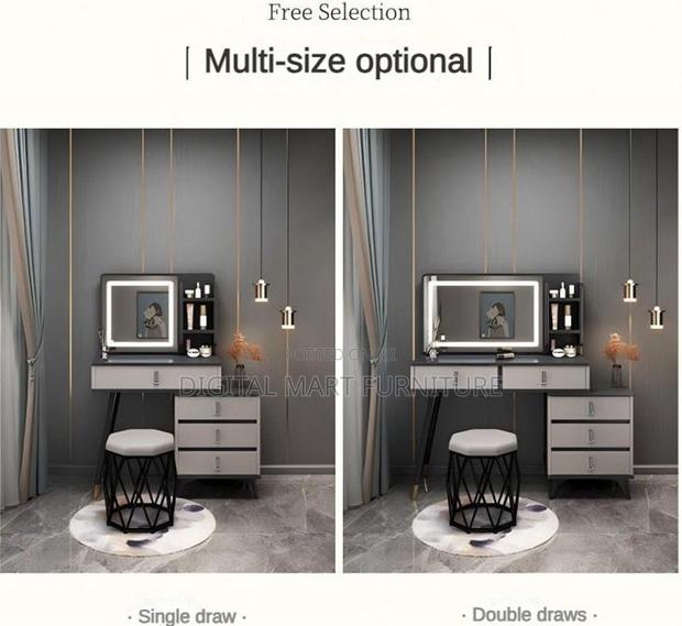 Dressing Table: Black Mirror Dressing Table for Beauty - thumbnail 4