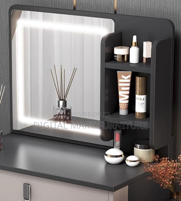 Dressing Table: Black Mirror Dressing Table for Beauty - thumbnail 5