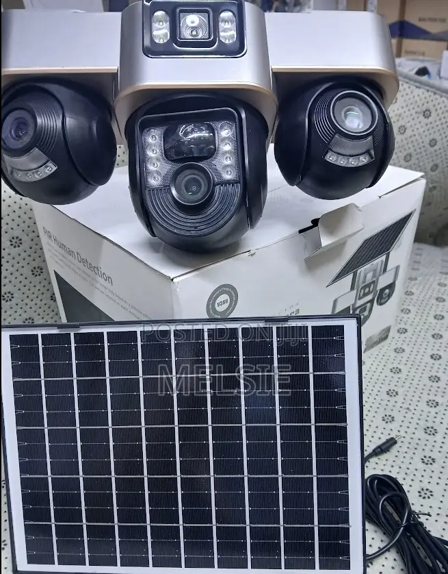 4g Triple Lens Solar PTZ Camera Rotatable - Hd Video With Night Vision