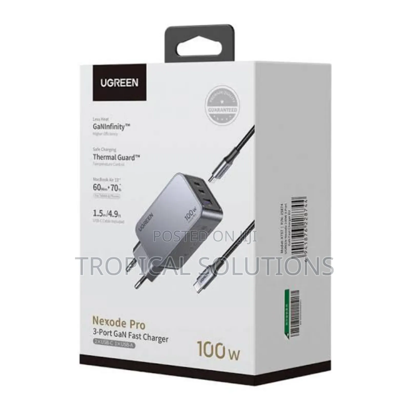 Ugreen Nexode Pro 100w 3-Port Gan Fast Charger+ 1.5m 100w Cable X757