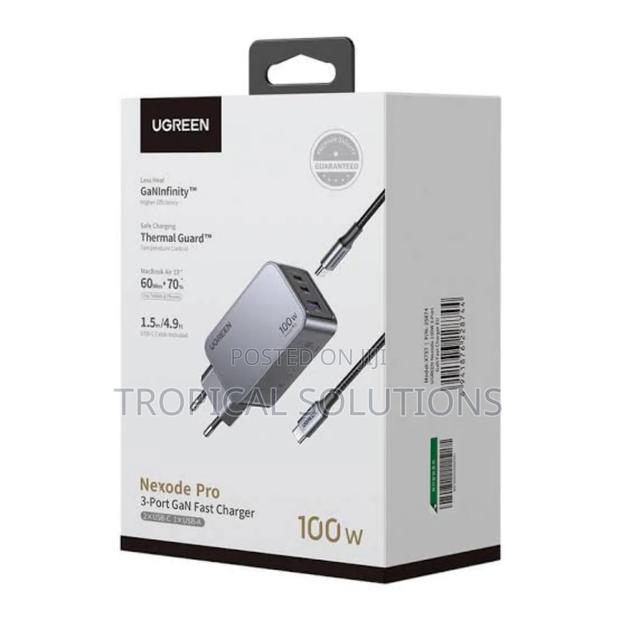 Ugreen Nexode Pro 100w 3-Port Gan Fast Charger+ 1.5m 100w Cable X757