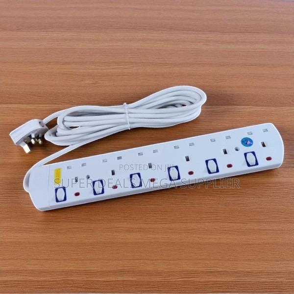 JSB 6 Way Extension Cable 10m Power Strip With Safety Shuttered Socket