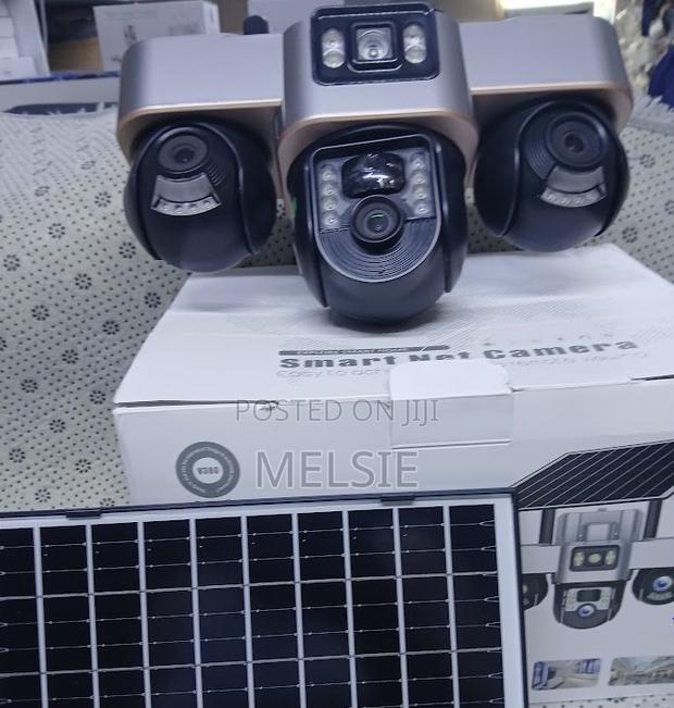 4g Wireless Smart Solar Camera V380, 6mp Triple View Dual Lens 4-G