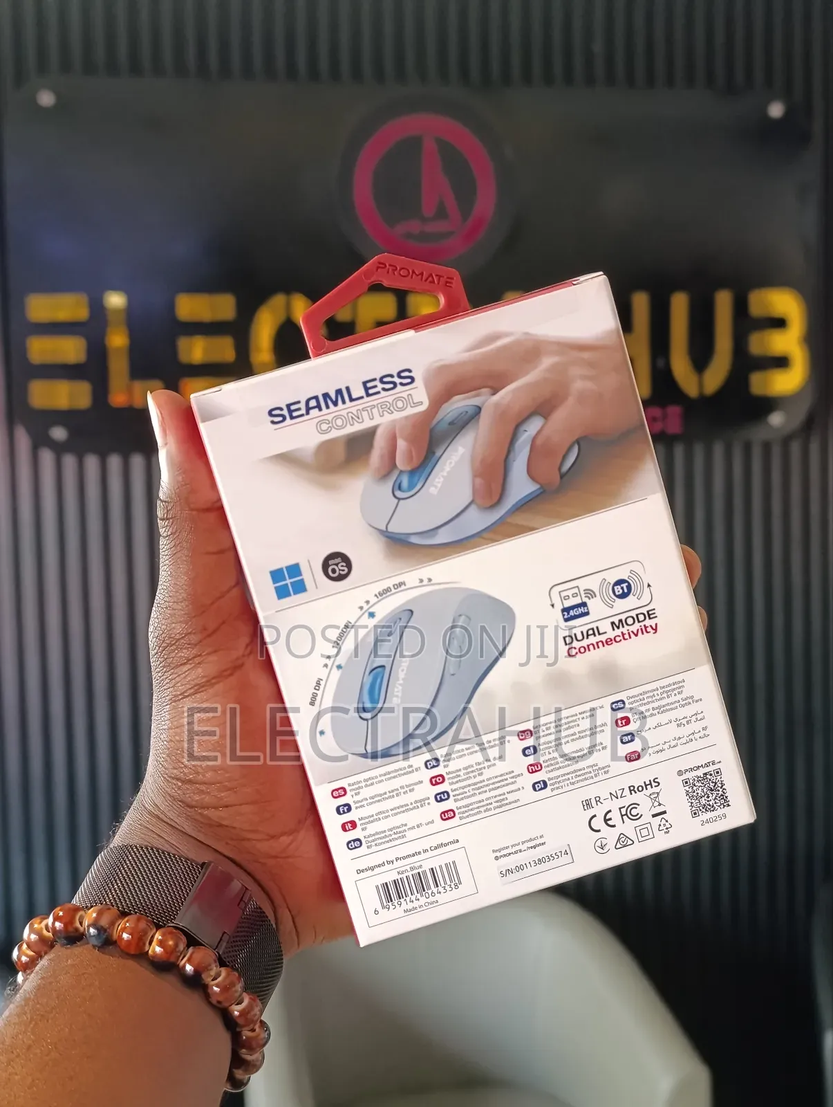 Promate Dual Mode Wireless Optical Mouse Ken