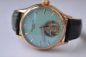 Patek Philipe Tourbillon Tiffany Rose Gold Leather Straps Watch