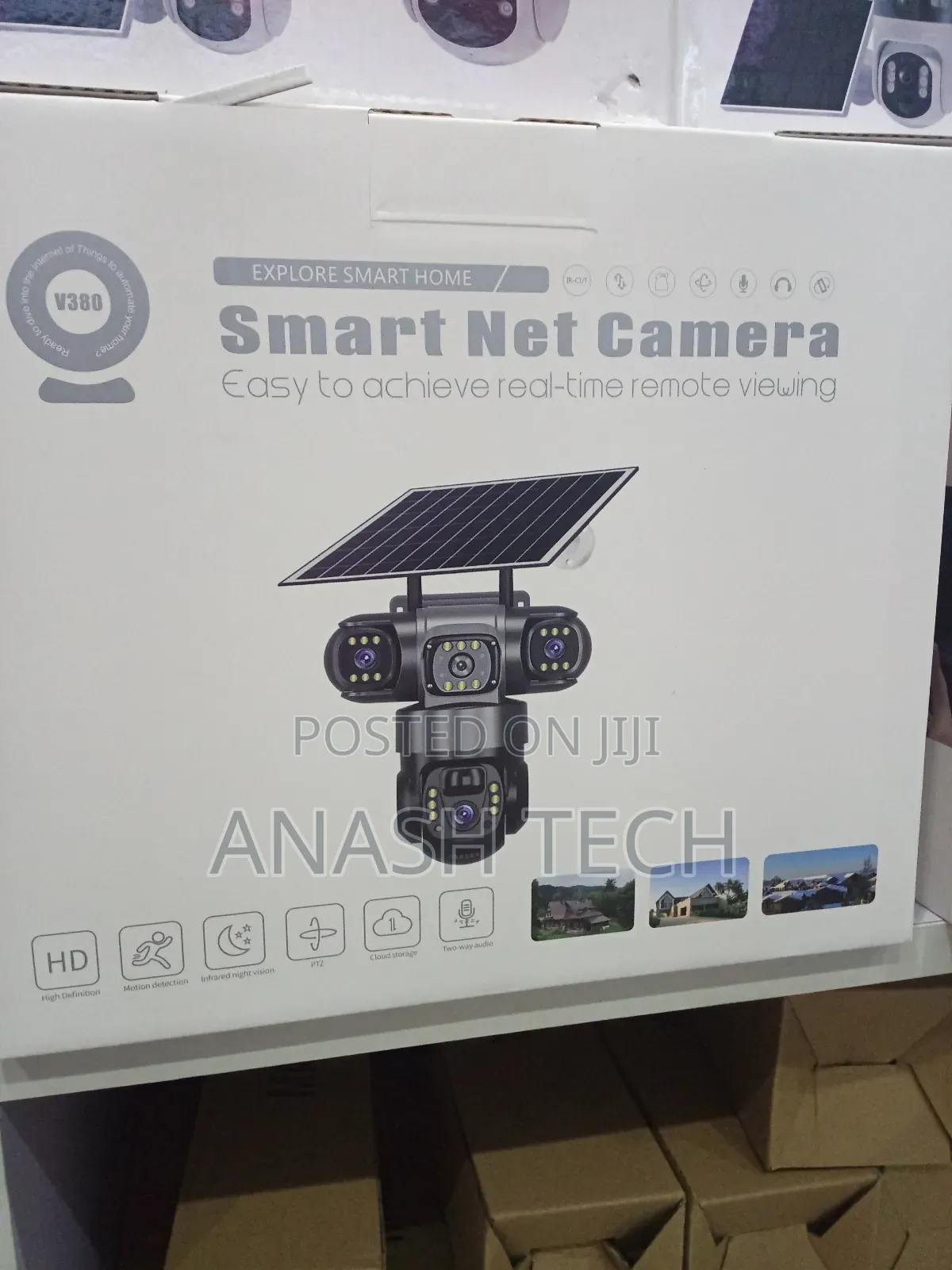 PTZ V380 Triple Lens CCTV Smart Solar Camera With 4g Sim Card