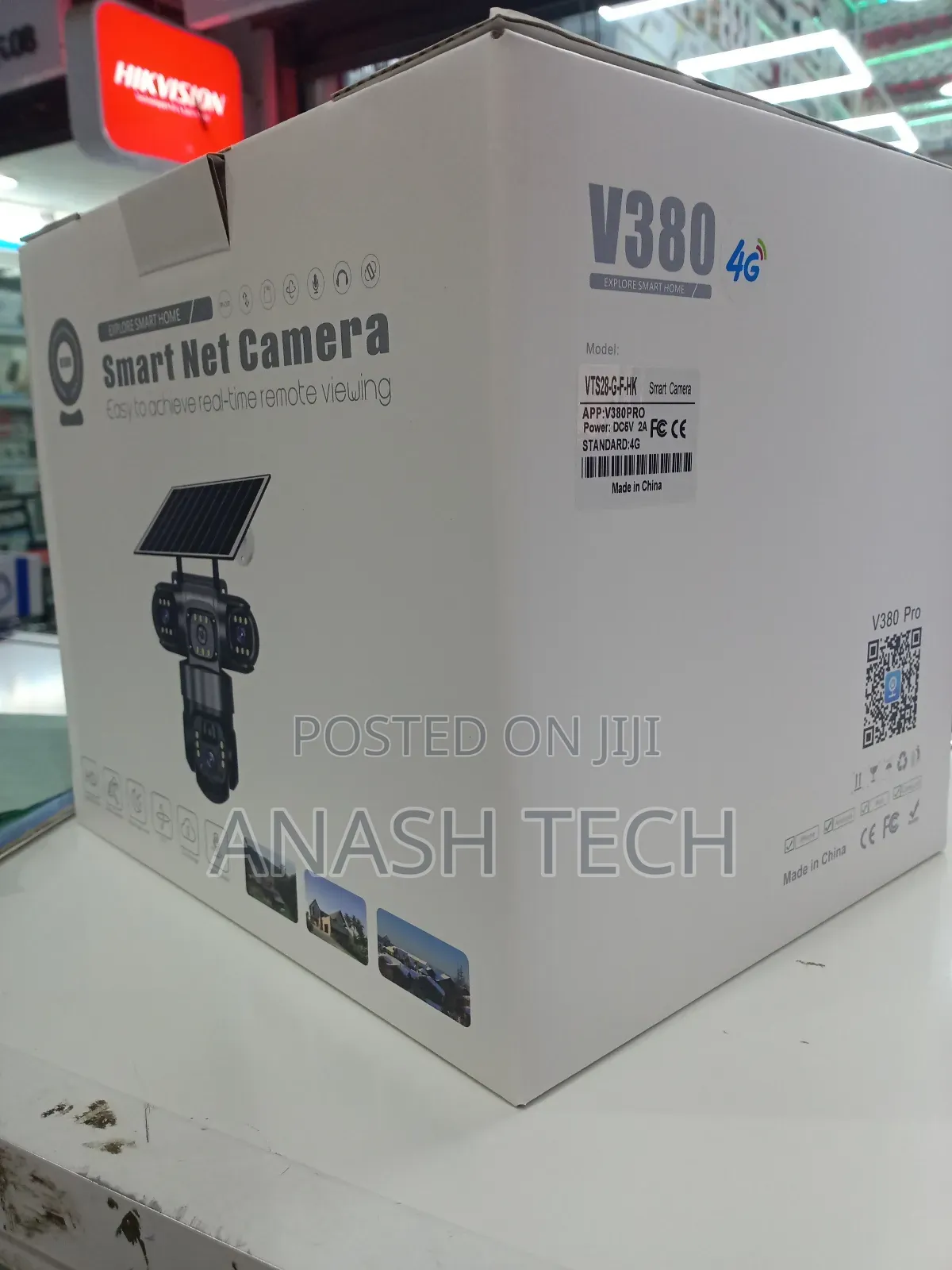 V380 Tripple Lens 4g Solar CCTV Camera Weatherproof With Simcard Slot