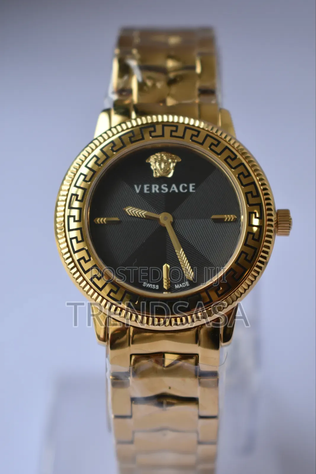 Versace Black Dial Full Yellow Gold Ladies Watch