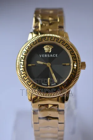 Versace Black Dial Full Yellow Gold Ladies Watch