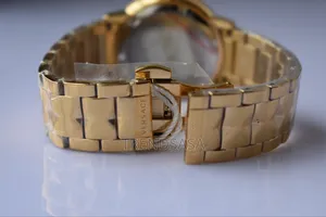 Versace Black Dial Full Yellow Gold Ladies Watch
