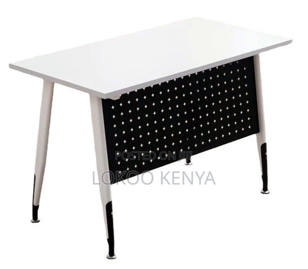 Office Desk; Standard MDF White Top Rectangular Office Study Desk - thumbnail 2