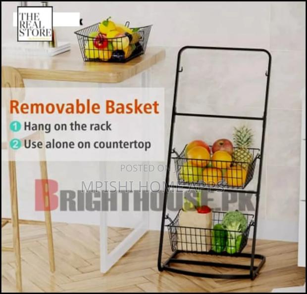 3 Layer Metallic Mesh Storage Rack - thumbnail 2