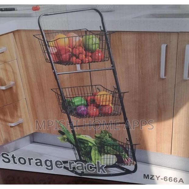 3 Layer Metallic Mesh Storage Rack - thumbnail 4